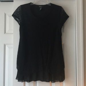 Style & Co., black lace top